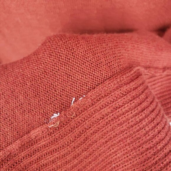 CONTEMPORAINE BY SIMMONS Rust Cardigan Open Front Knit Long Sleeve Casual XS - Picture 11 of 11